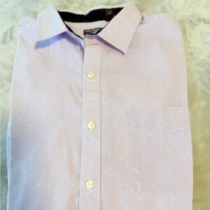 Van Heusen Shirt Mens XL White Purple‎ Print LS Blue French Cuff Button Up